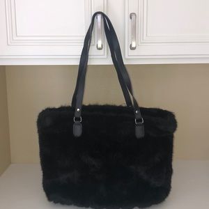 Faux fur large purse